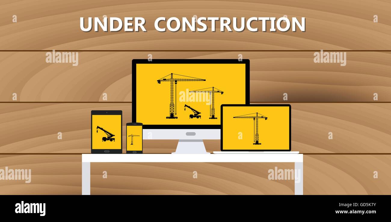 website construction construct under development concept vector Stock ...