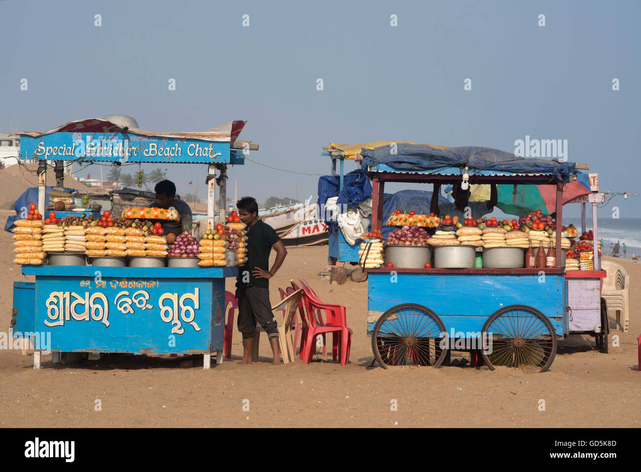 Vendor stall beach puri orissa india asia Stock Photo
