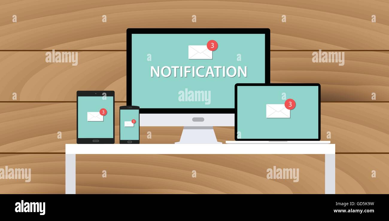 notification system mail email box multi platform computer notebook tab