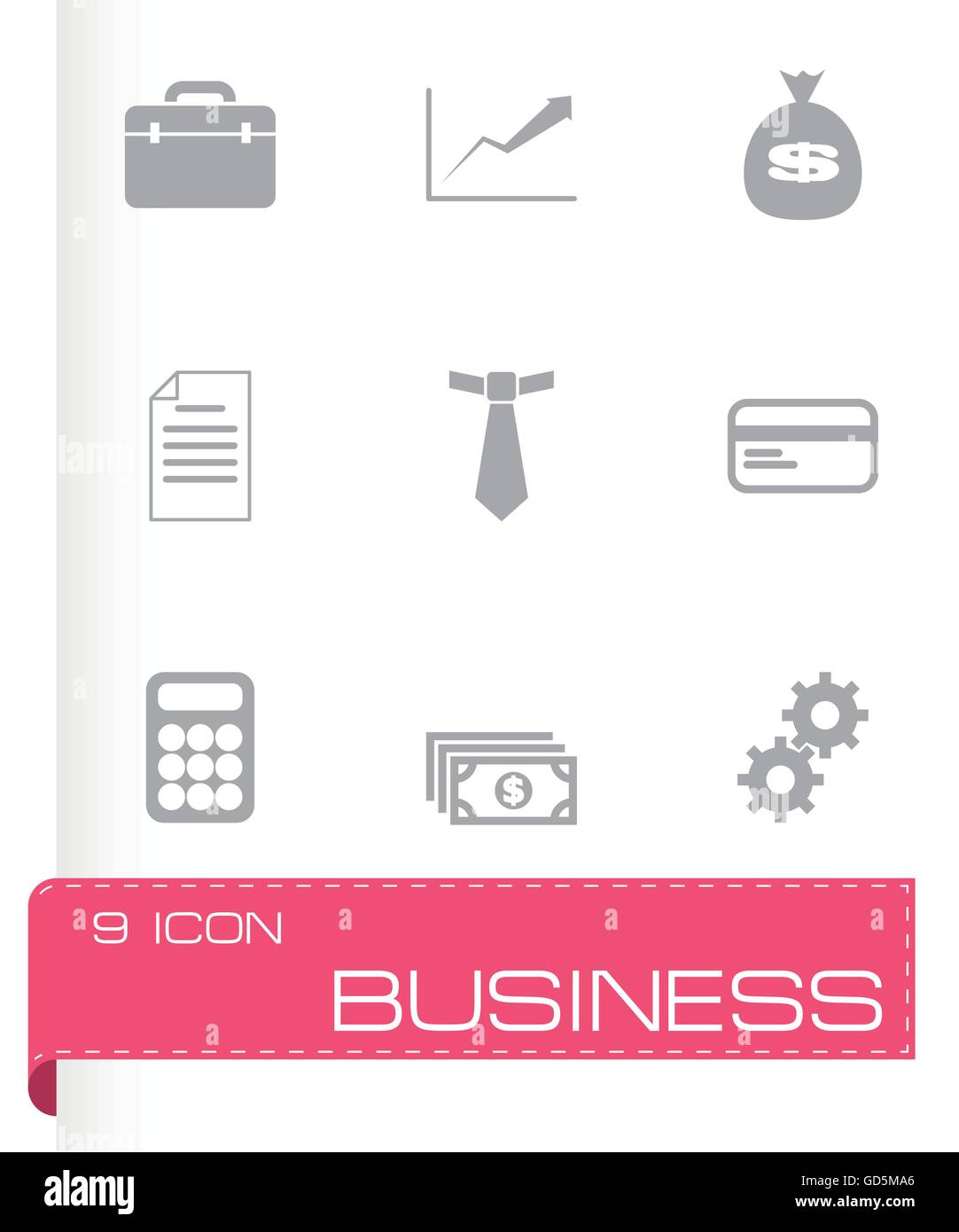 Vector black business icon set Stock Vector Image & Art - Alamy
