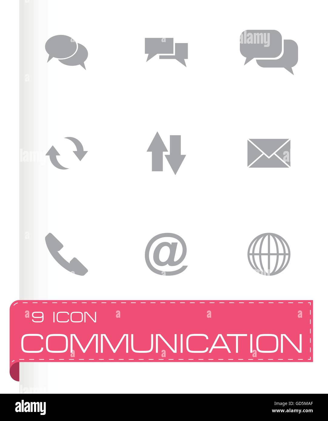 Vector black communication icon set Stock Vector Image & Art - Alamy