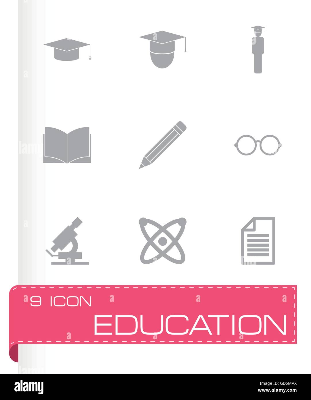 Vector black education icon set Stock Vector Image & Art - Alamy