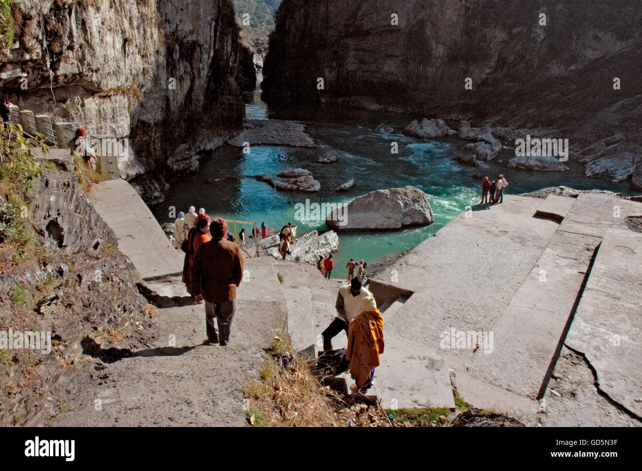 Tourists at Koteshwar Stock Photo