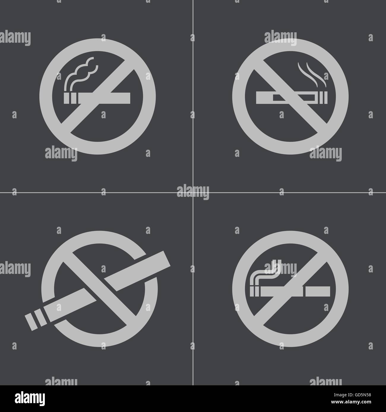 Vector black no smoking icons set Stock Vector Image & Art - Alamy