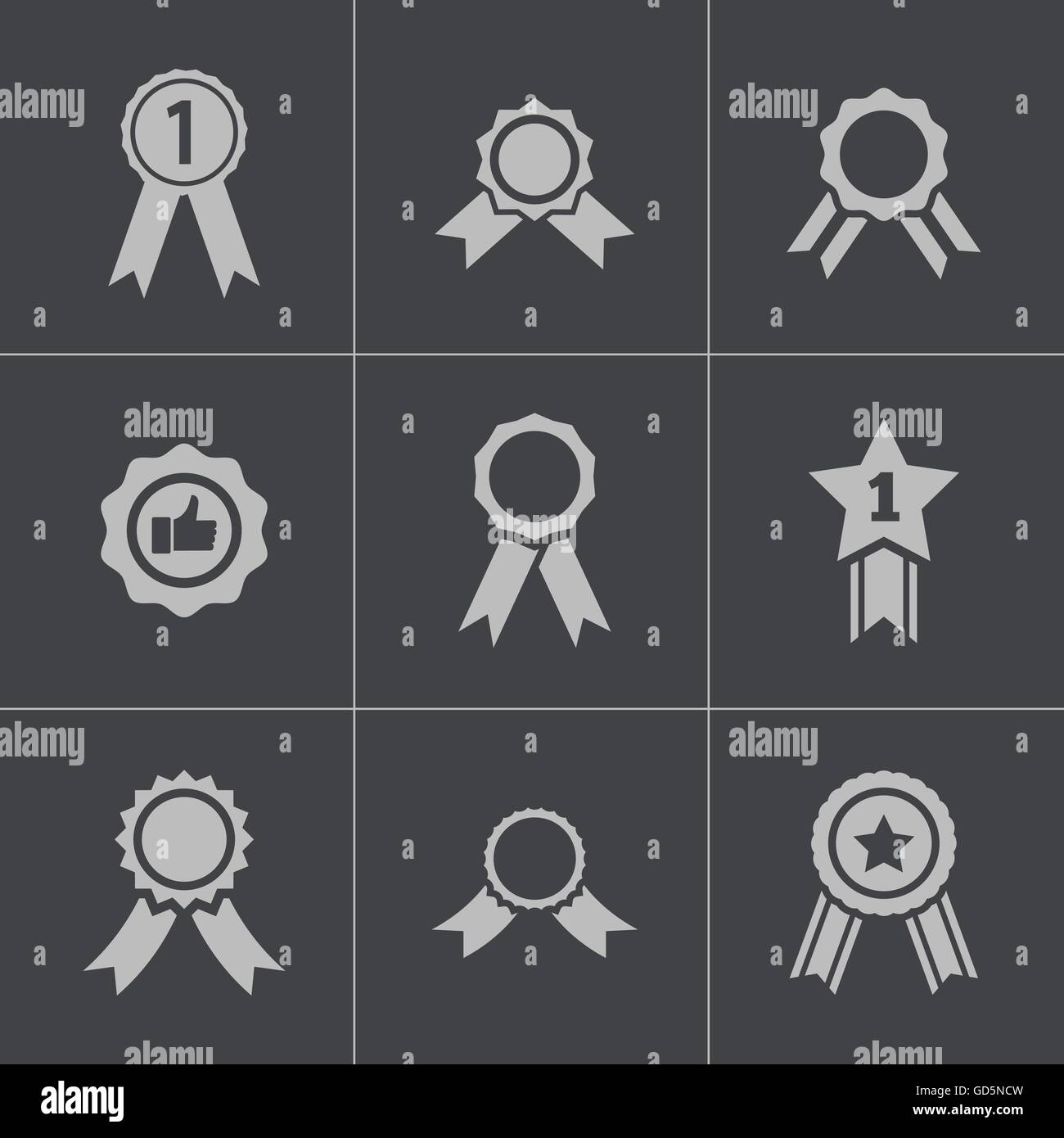 Vector black award medal icons set Stock Vector Image & Art - Alamy