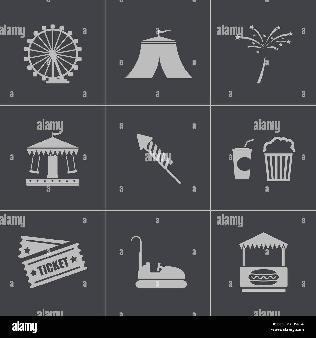 Vector black carnival icons set Stock Vector Image & Art - Alamy