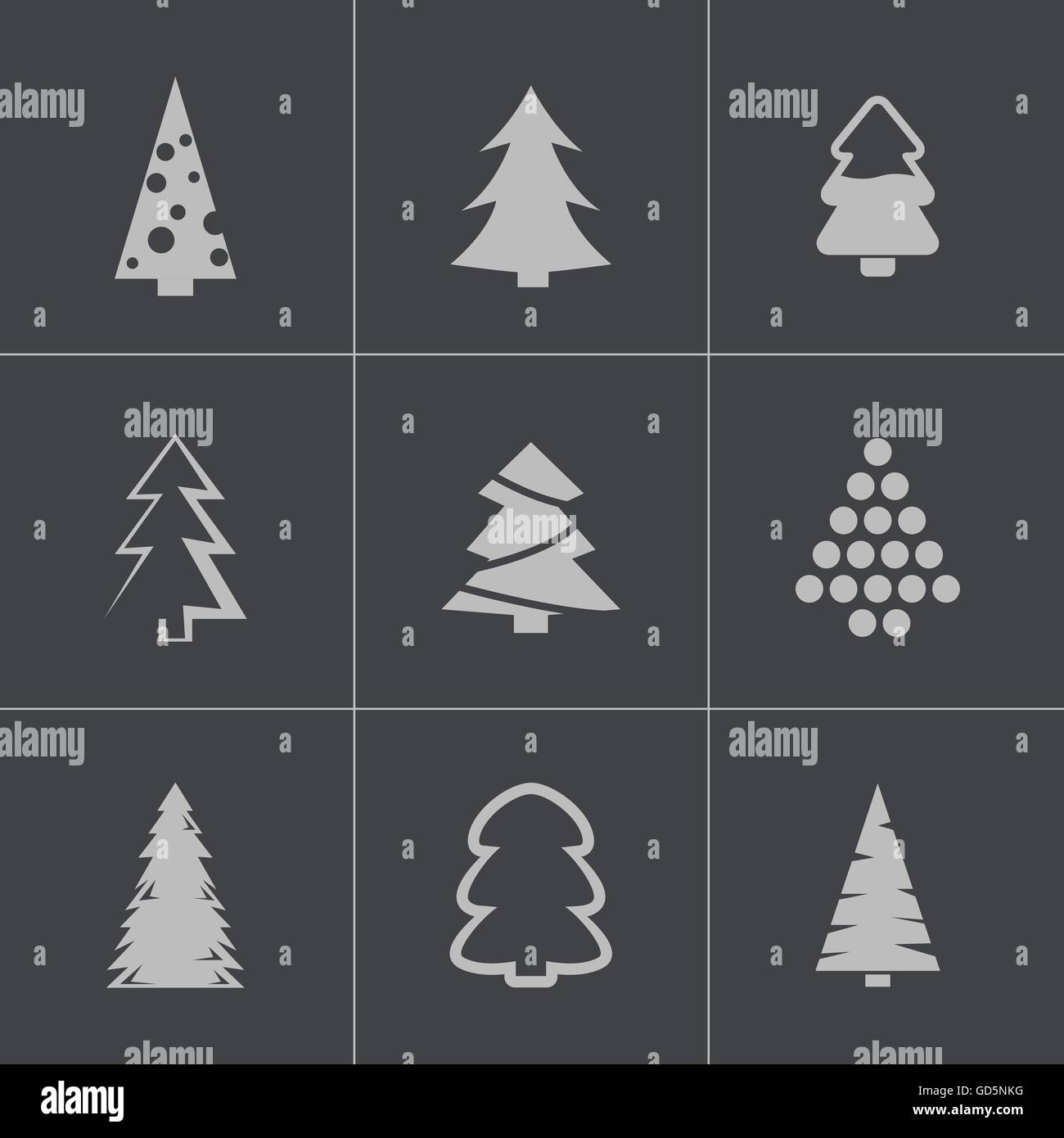 Vector black christmas tree icons set Stock Vector Image & Art - Alamy