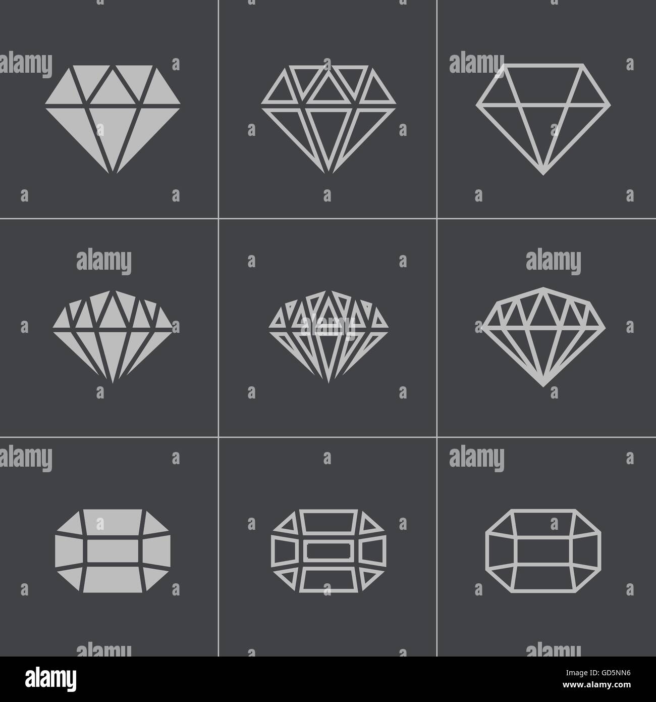 Vector black diamond icons set Stock Vector Image & Art - Alamy
