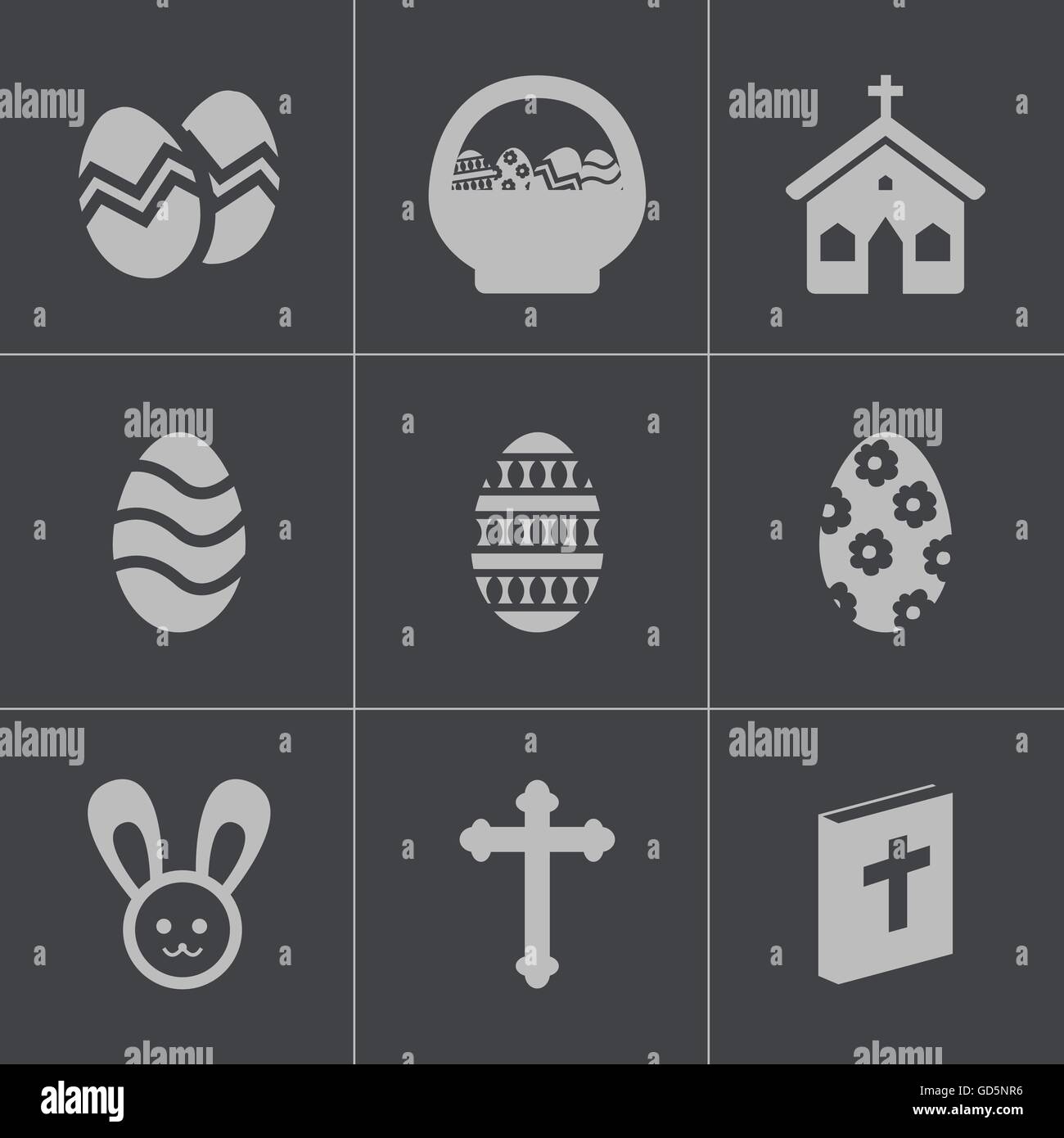 Vector black easter icons set Stock Vector Image & Art - Alamy
