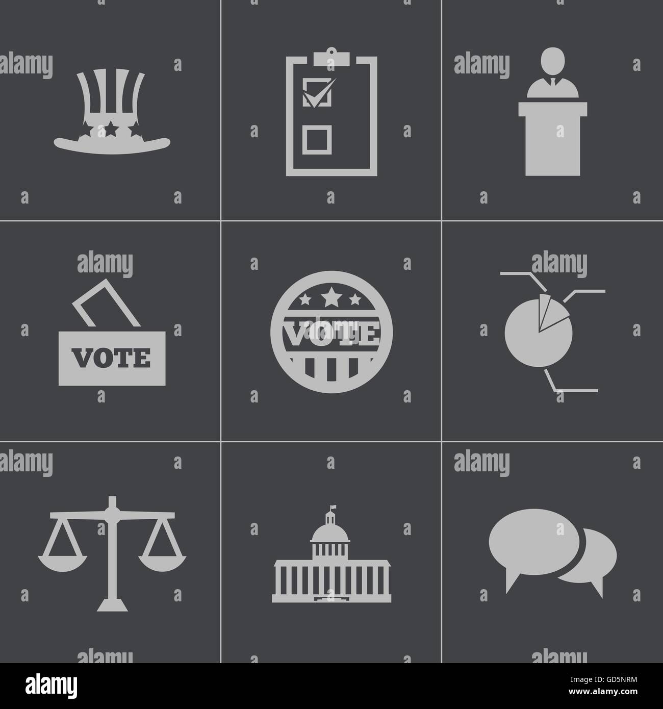 Vector black electiion icons set Stock Vector Image & Art - Alamy