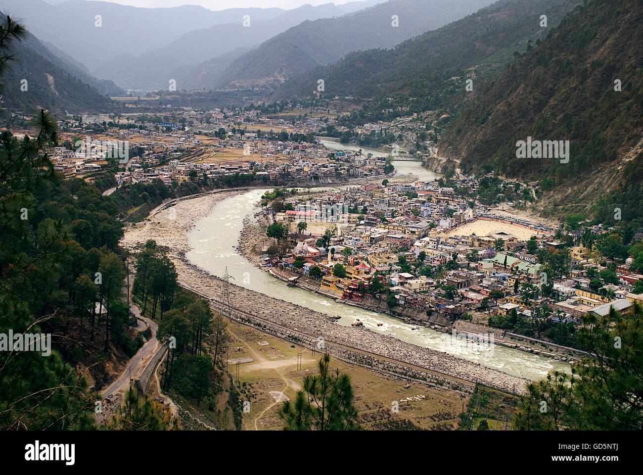 Uttarkashi Town Stock Photo Alamy
