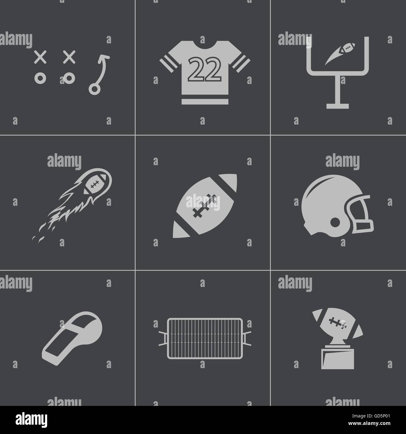 Vector black football icons set Stock Vector Image & Art - Alamy