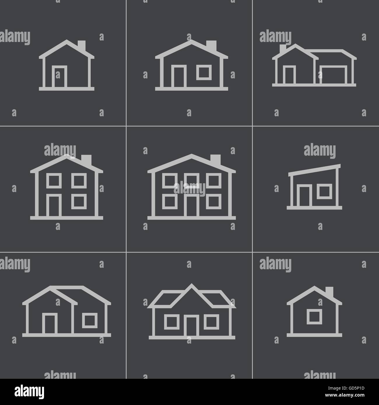 Vector black houses icons set Stock Vector Image & Art - Alamy