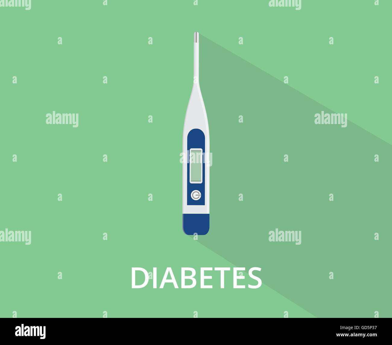 diabetes blood test meter single isolated with flat style and long ...