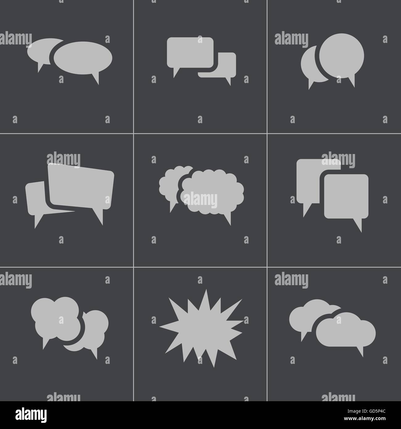 Vector black speech bubble icons set Stock Vector Image & Art - Alamy