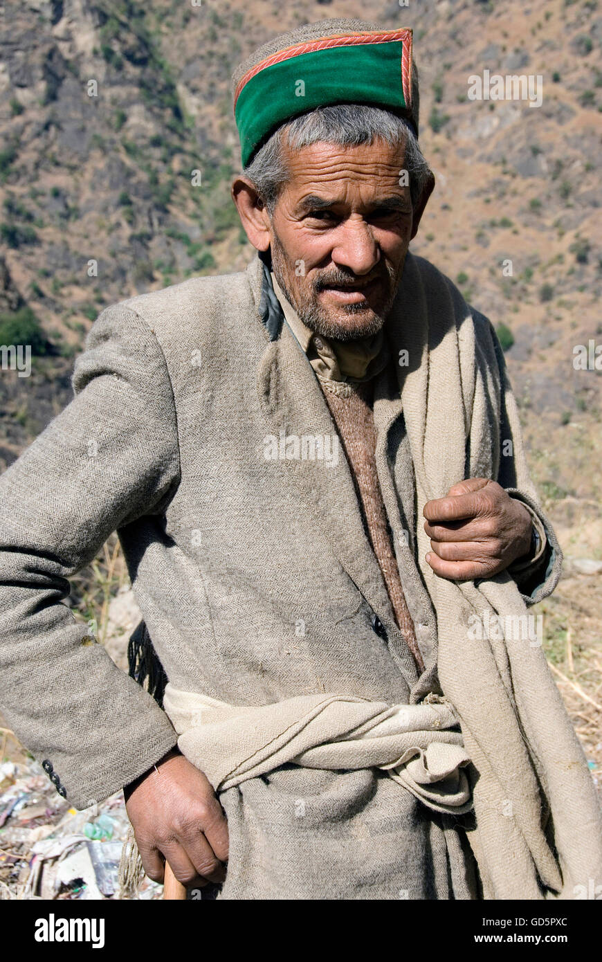 Portrait of a shepherd Stock Photo