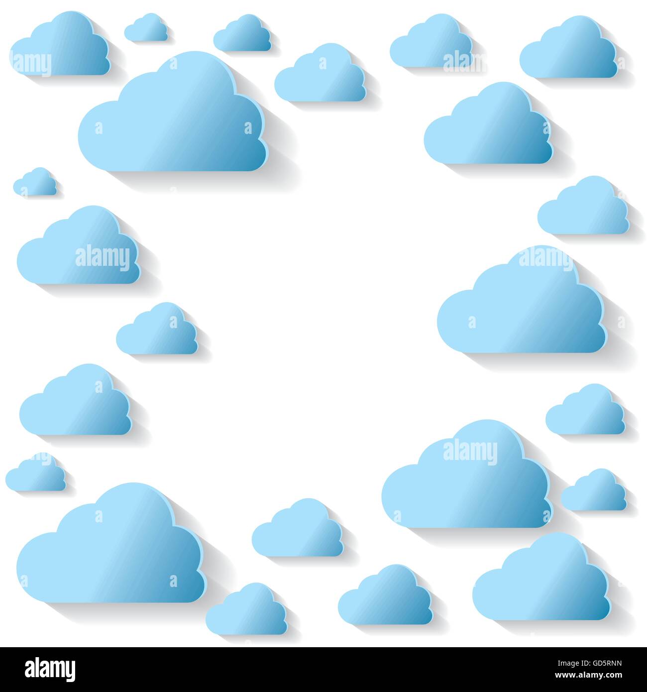 Blue Clouds On White Background Vector Illustration Stock Vector Image ...