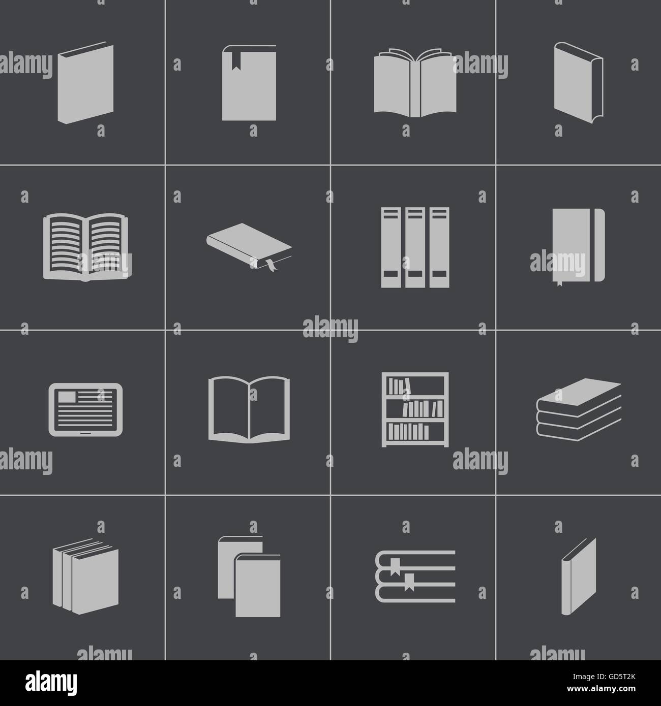Vector black book icons set Stock Vector Image & Art - Alamy