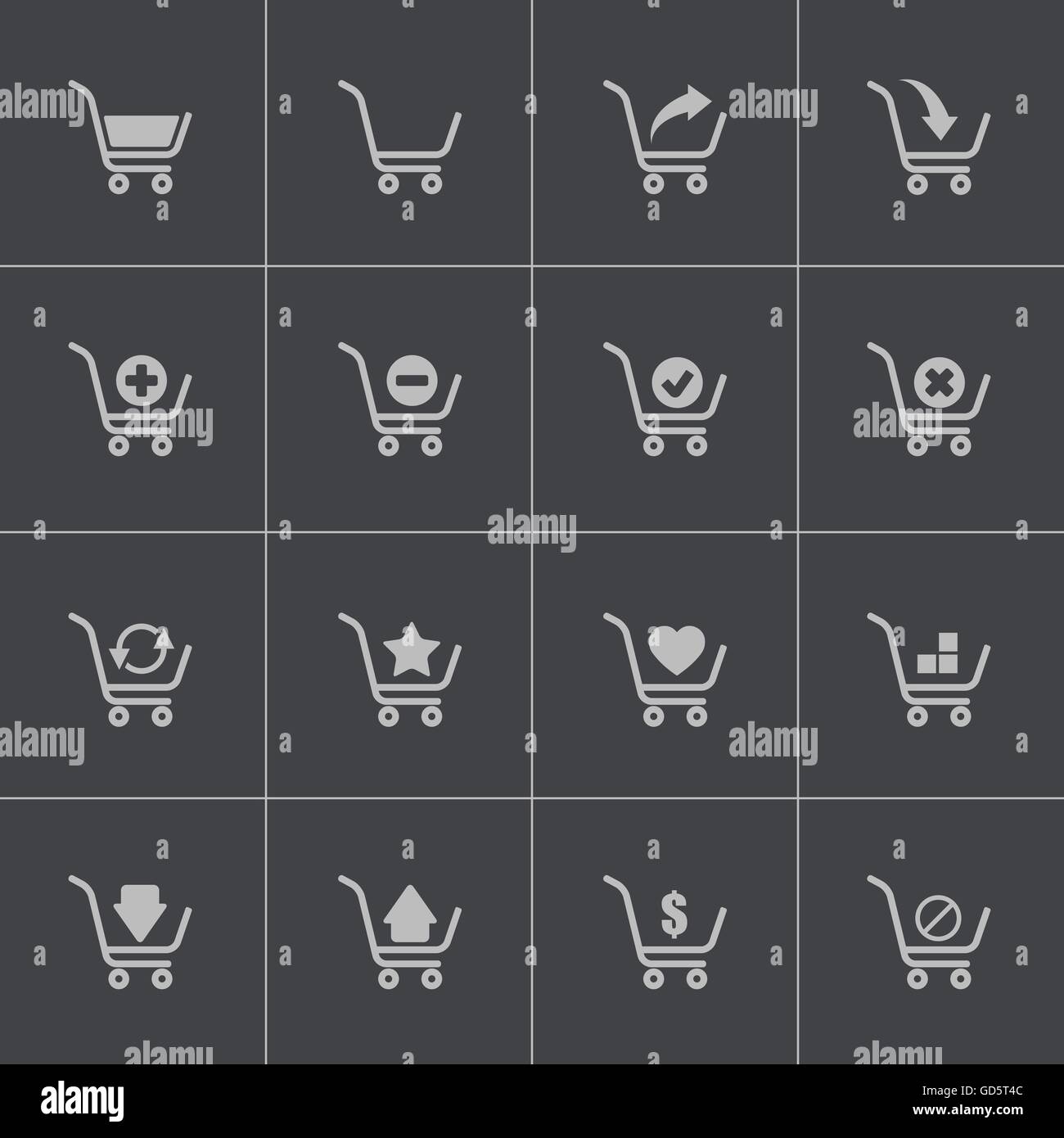 Vector black shopping cart icons set Stock Vector Image & Art - Alamy