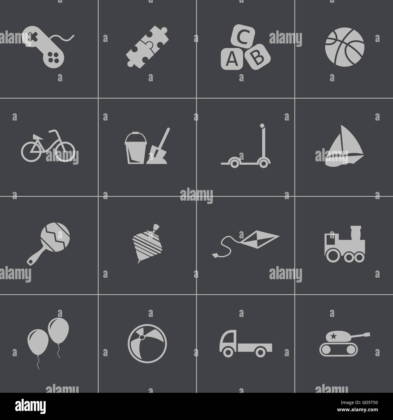 Vector black toys icons set Stock Vector Image & Art - Alamy