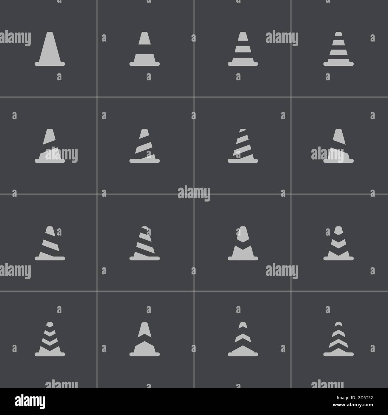 Vector black traffic cone icons set Stock Vector Image & Art - Alamy