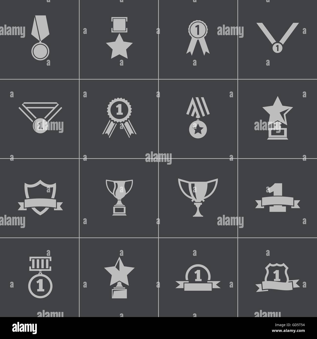 Vector black trophy and awards icons set Stock Vector Image & Art - Alamy