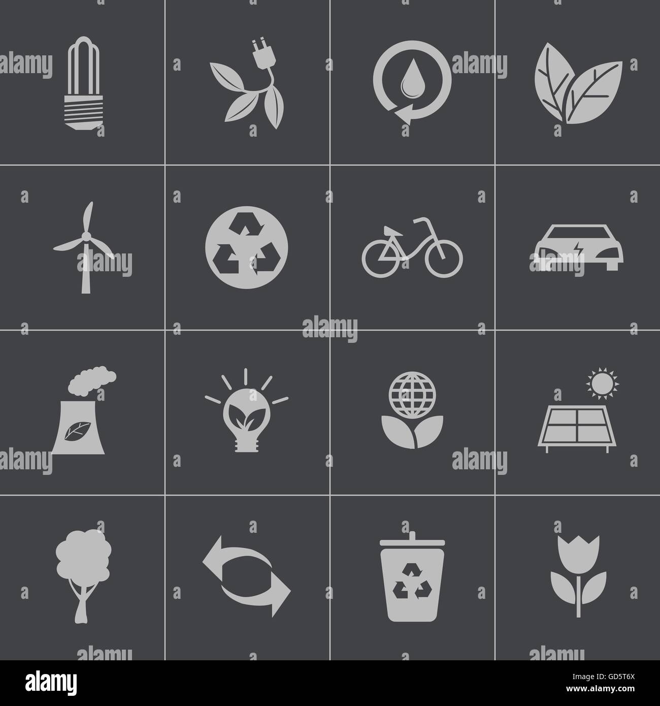 Vector black eco icons set Stock Vector Image & Art - Alamy