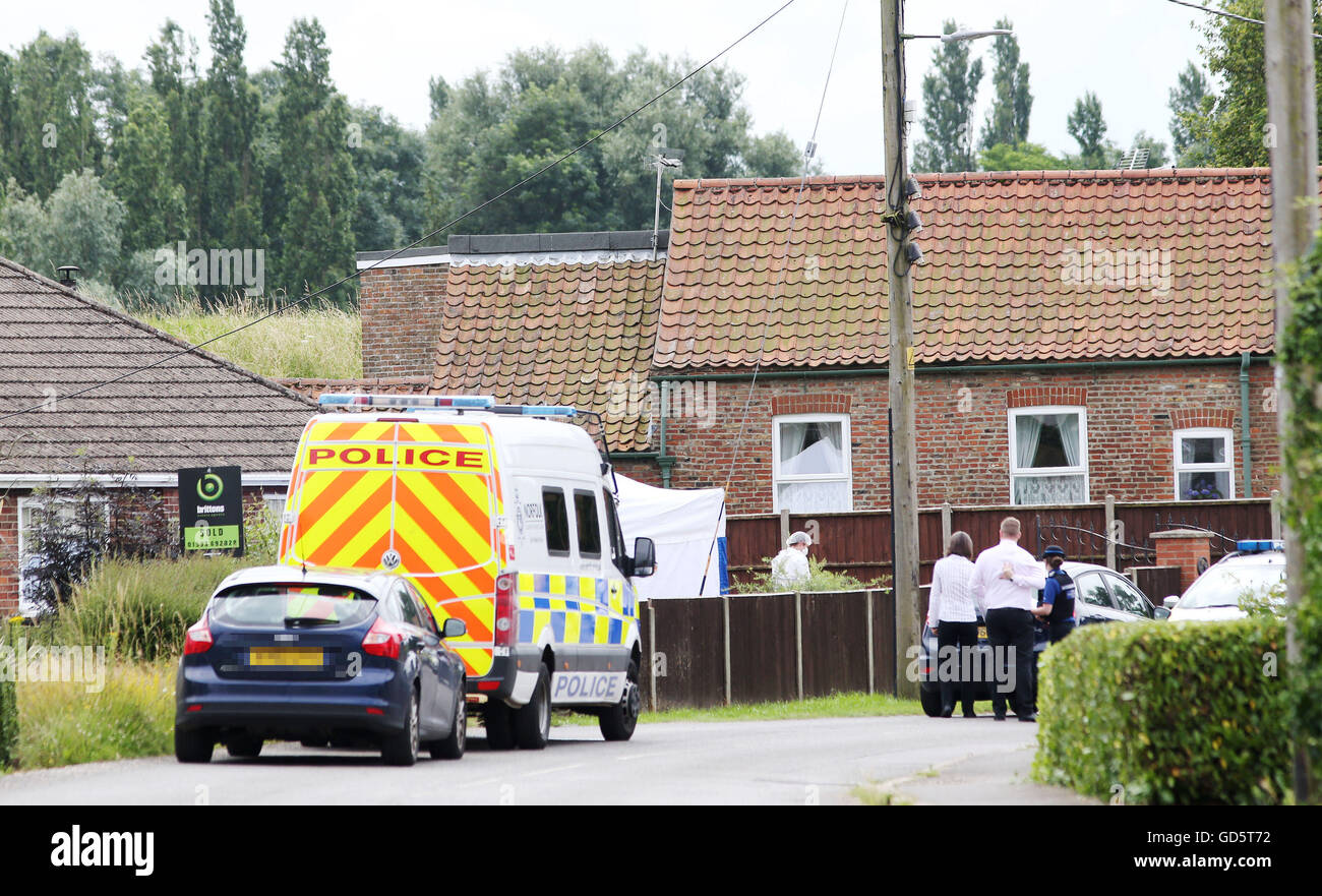 NOTE REGISTRATION PLATE PIXELATED BY THE PA PICTURE DESK Police at the ...