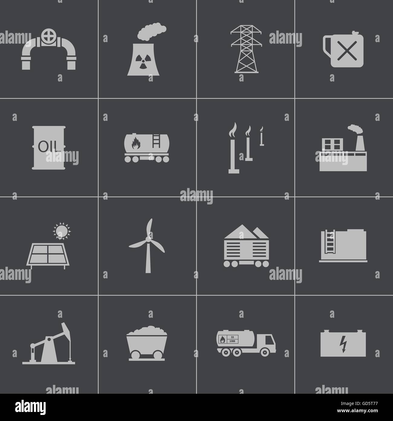 Vector black industry icons set Stock Vector Image & Art - Alamy