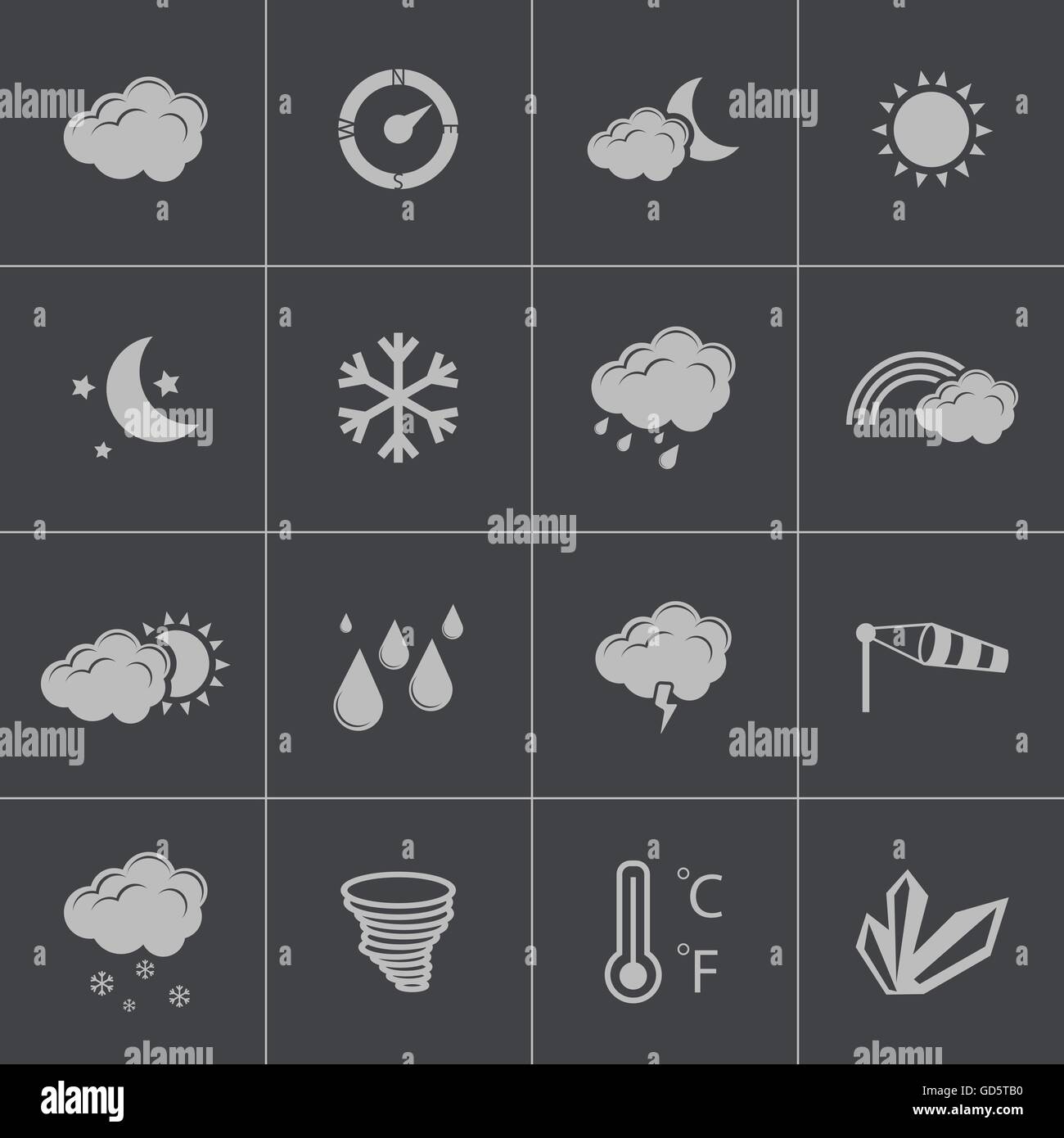 vector black weather icons set Stock Vector Image & Art - Alamy