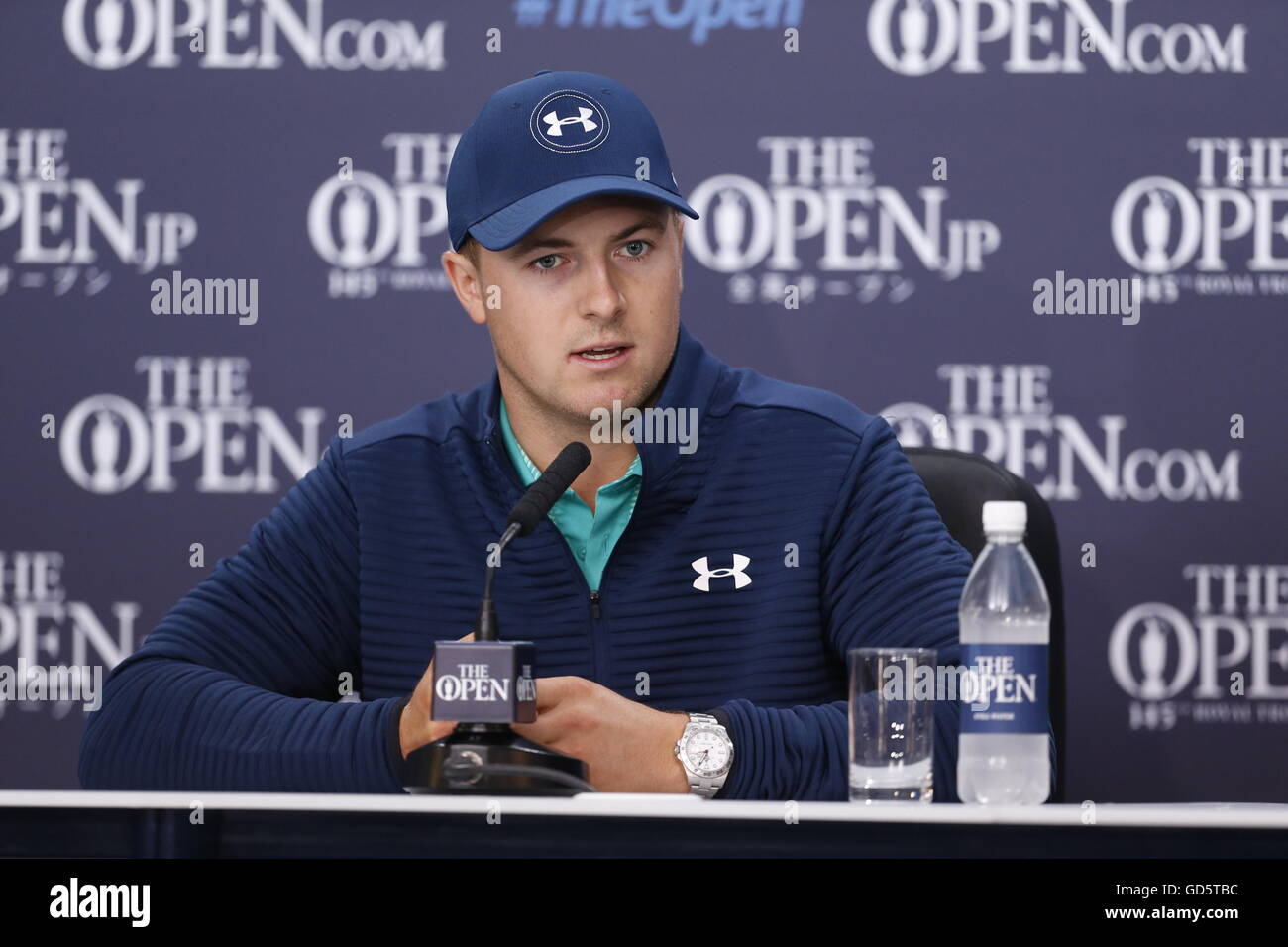 USA's Jordan Spieth during a press conference at Royal Troon Golf Club