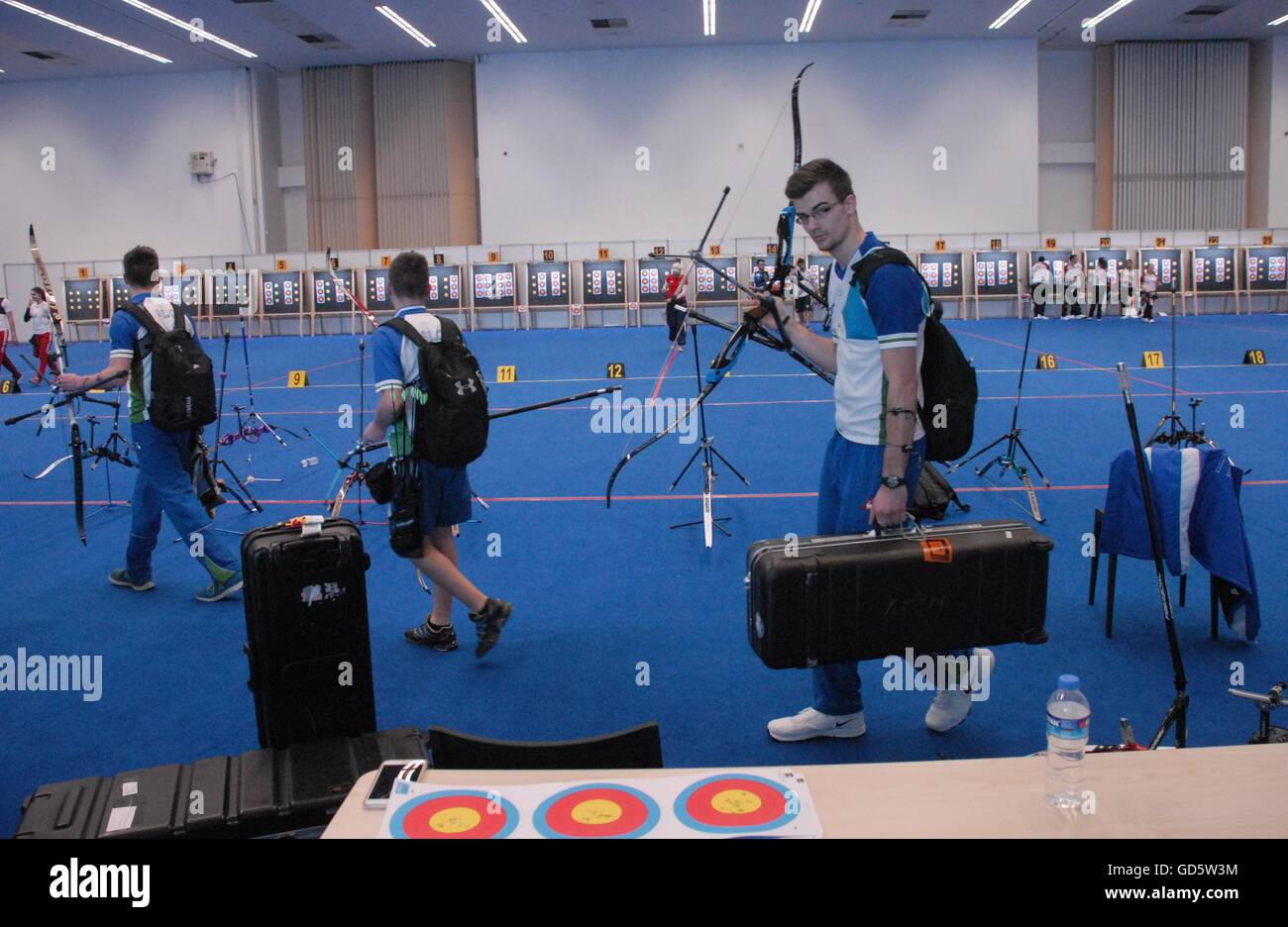 The last indoor event of the 2015-16 winter season '2016 World Archery Indoor Championships' at the ATO Congresium Hall. Stock Photo