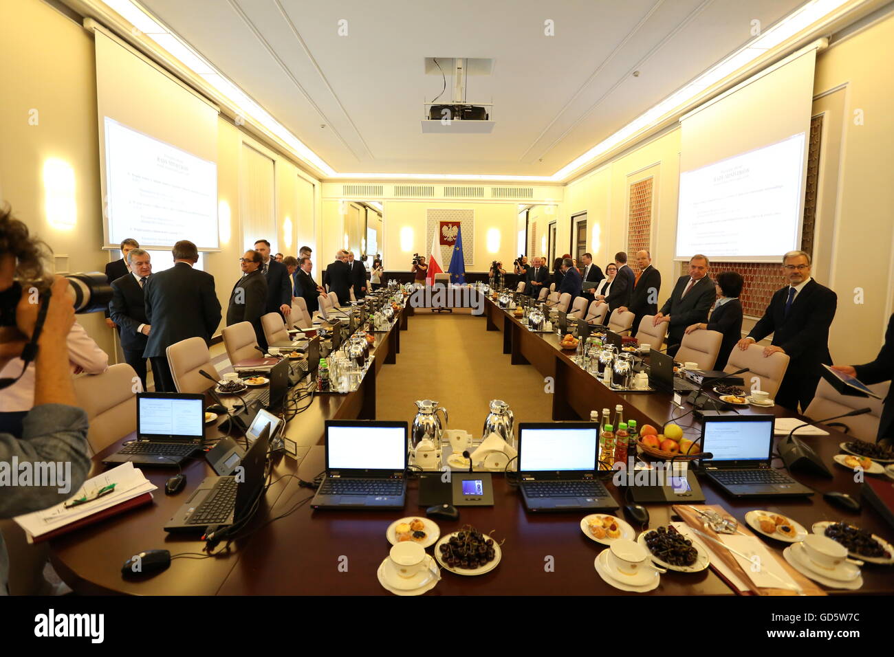 Warsaw, Poland. 12th July, 2016. Council of Ministers during meeting at Chancellery in Warsaw. Credit:  Jakob Ratz/Pacific Press/Alamy Live News Stock Photo