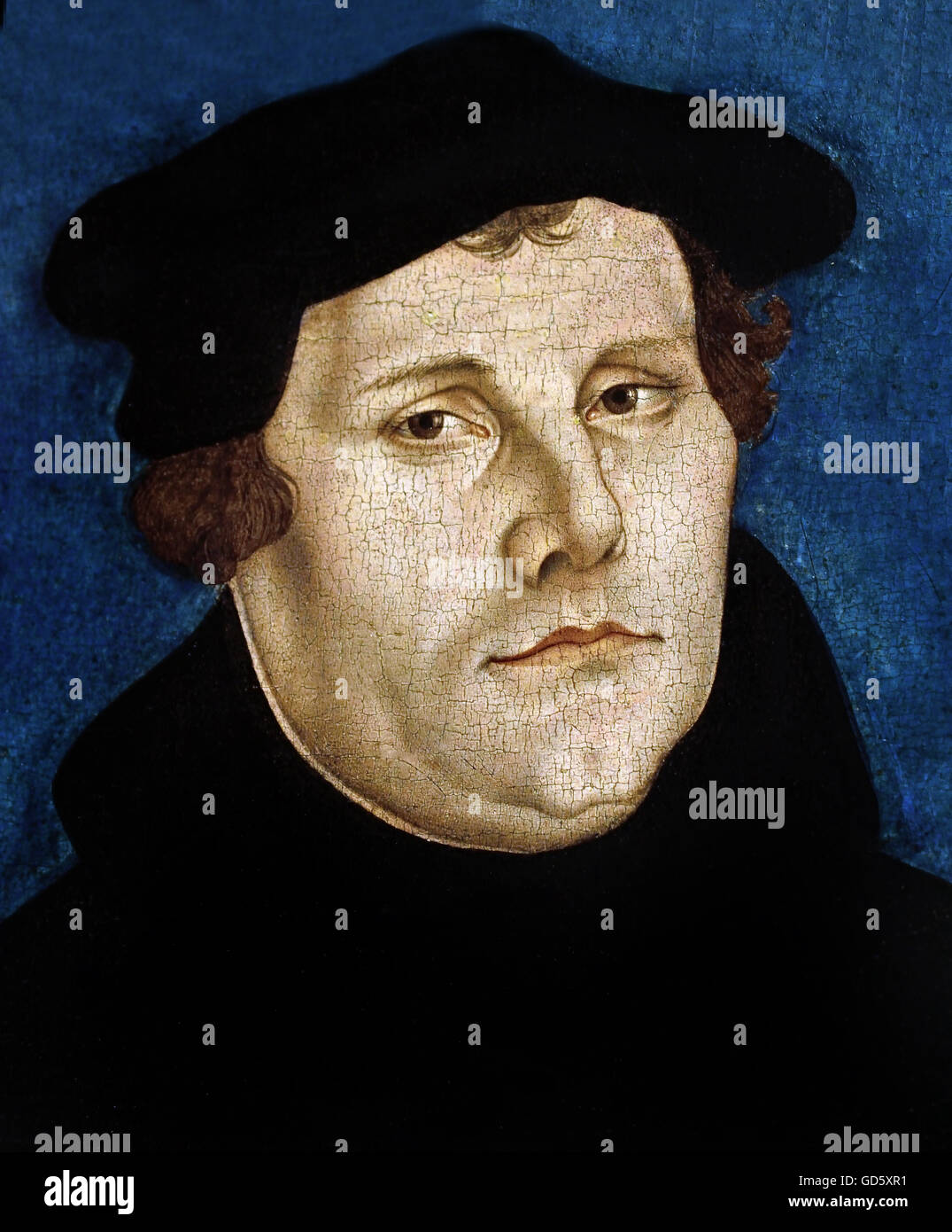 Martin Luther 1483 – 1546 Protestant by Cranach the Elder  Germany ( German professor of theology and a key figure in the Protestant Reformation ) Stock Photo
