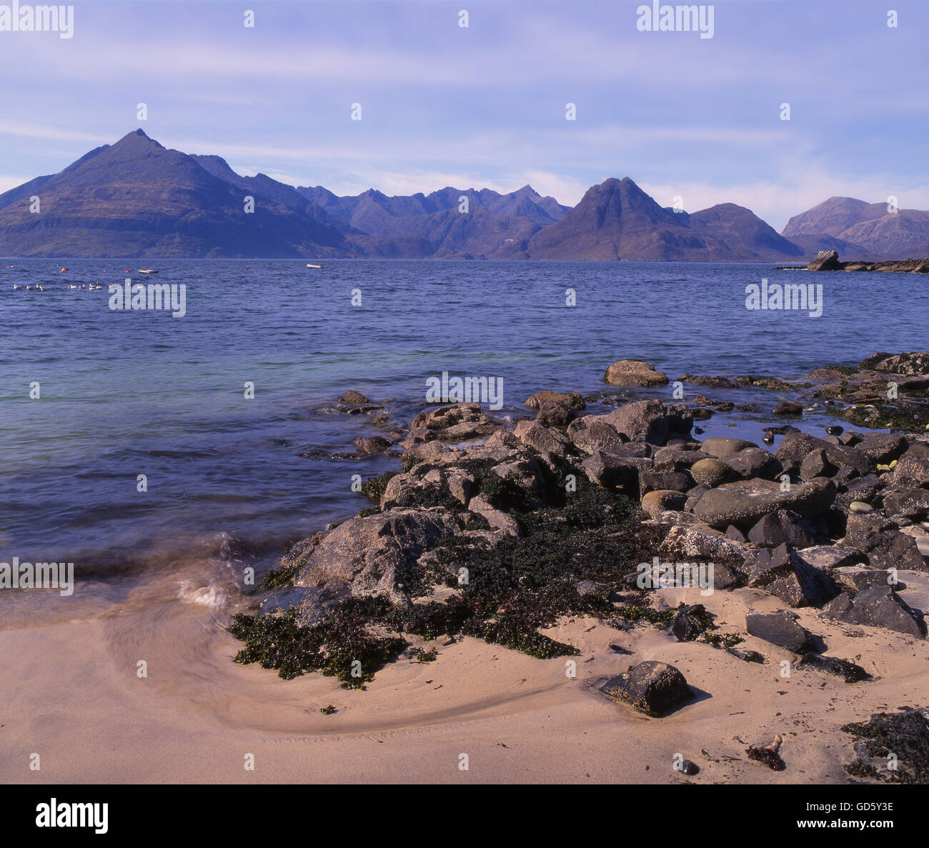The Cuillins from Elgol, Isle of Skye, Scotland. Stock Photo