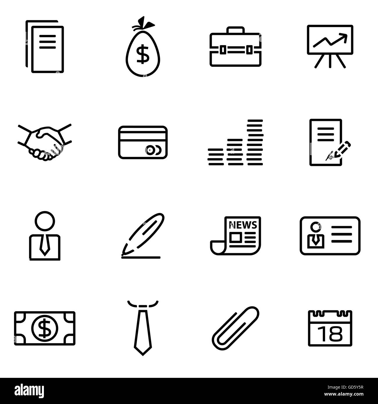 Vector illustration of thin line icons - business Stock Vector Image ...