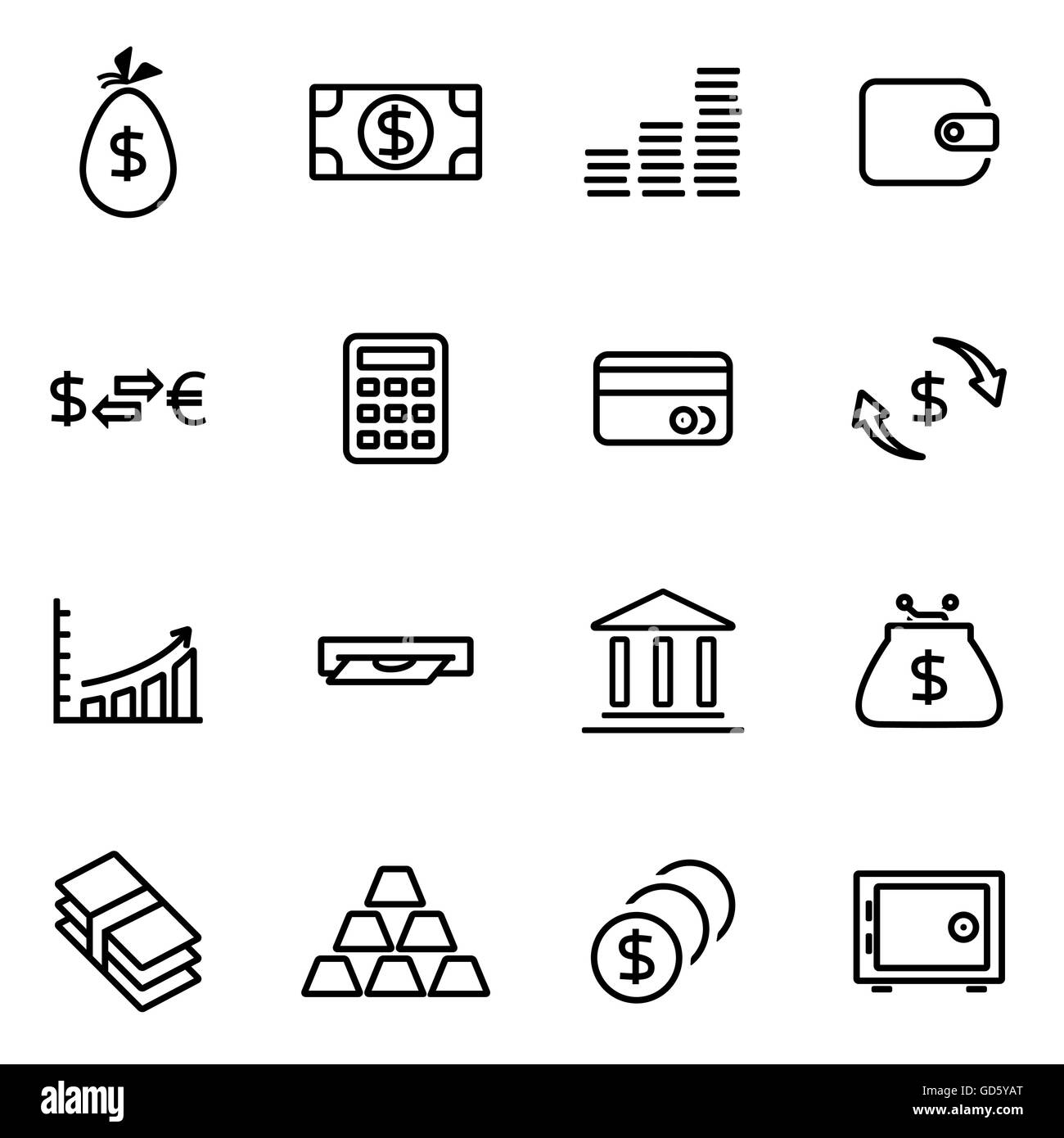 Vector illustration of thin line icons - money Stock Vector Image & Art ...