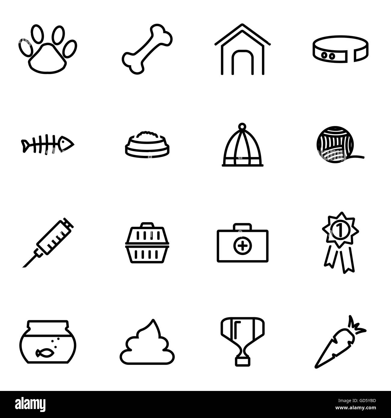 Vector illustration of thin line icons - pet Stock Vector Image & Art ...