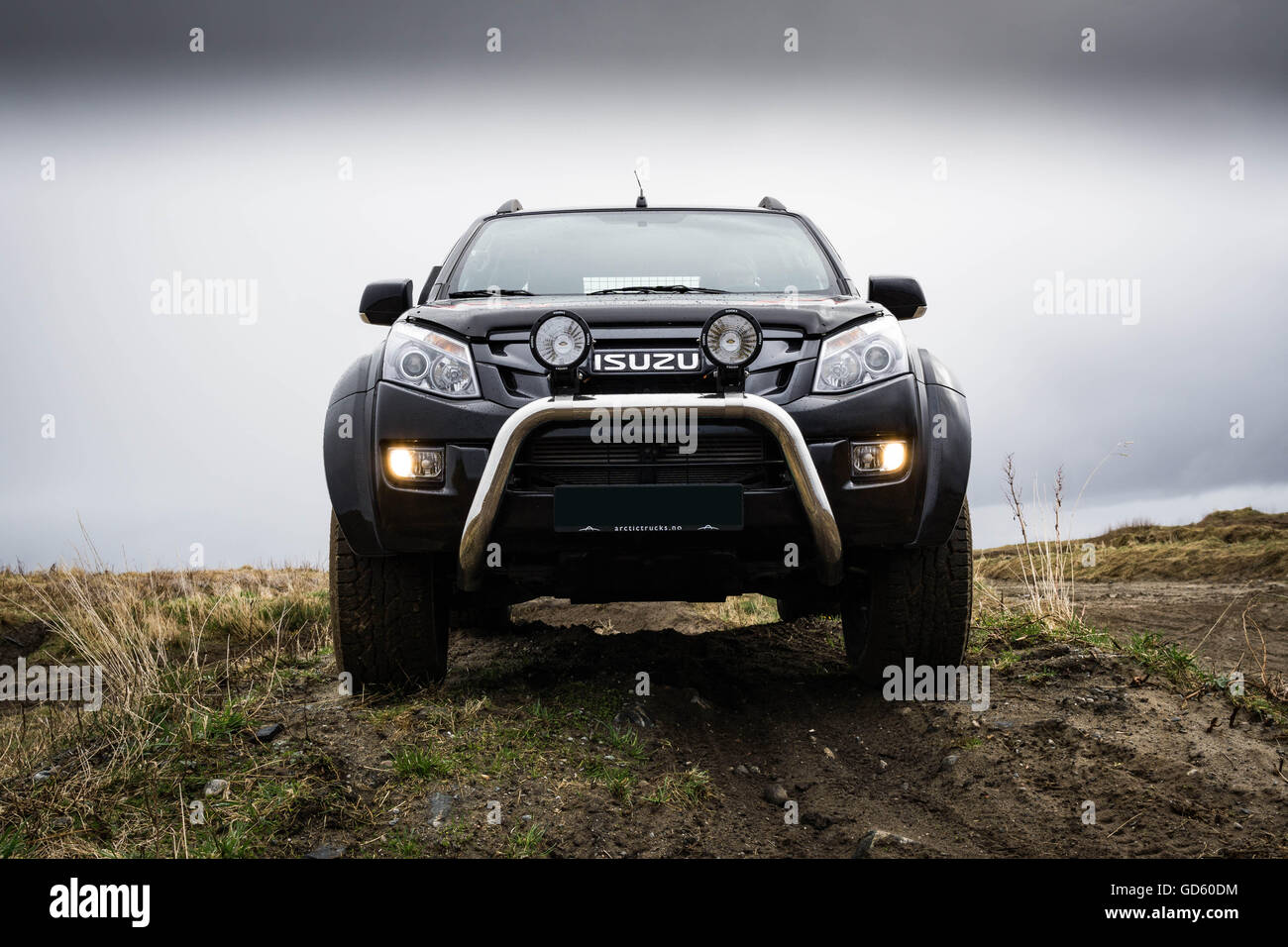 Front of custom build off road vehicle Stock Photo Alamy