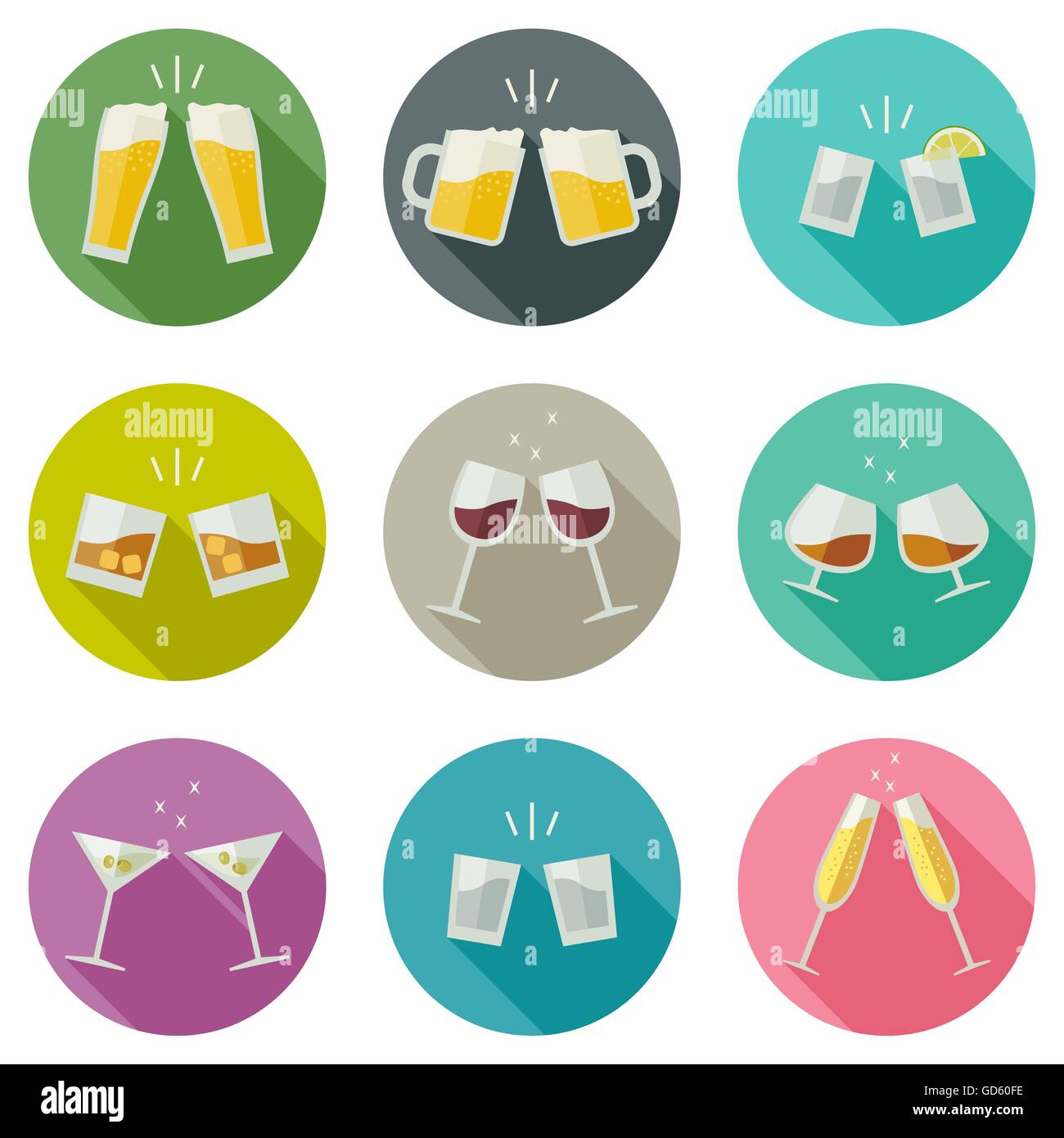 Clink glasses icons Stock Vector Image & Art Alamy
