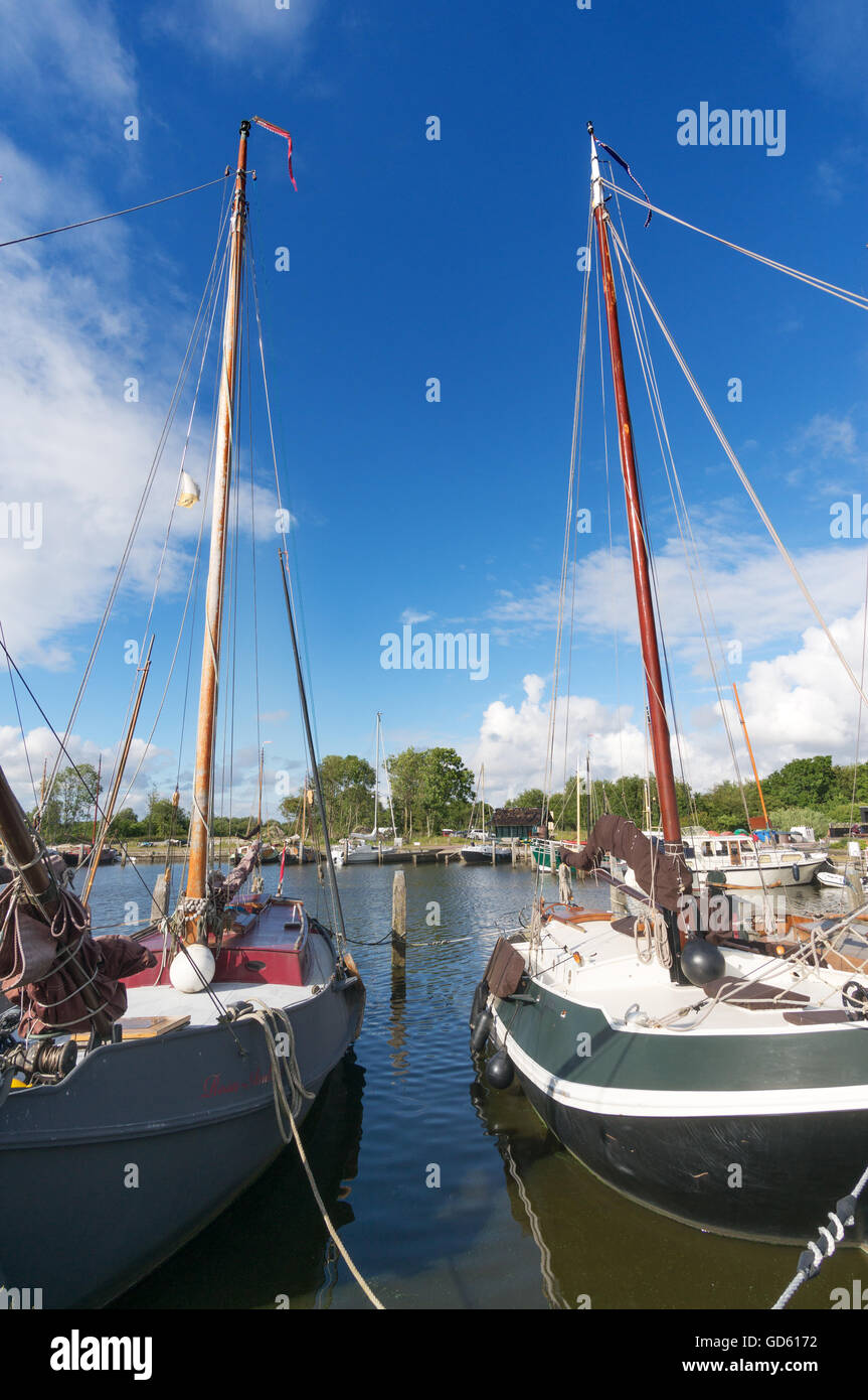 Traditional craft within the Lauwersoog boat museum, De Marne, Holland, Europe Stock Photo