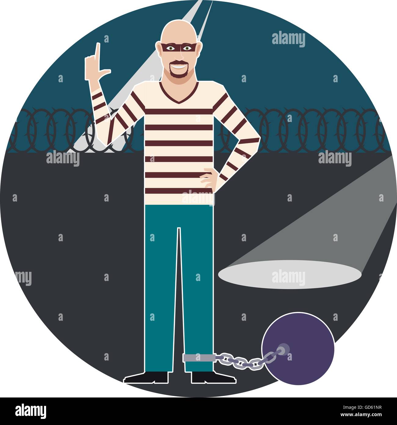 Thief in the Prison Stock Vector