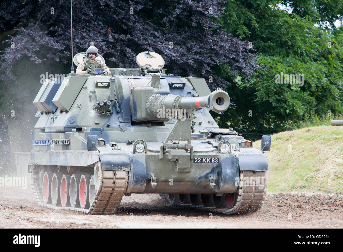 AS90 Self Propelled Gun at Tankfest 2016, with 155mm gun Stock Photo