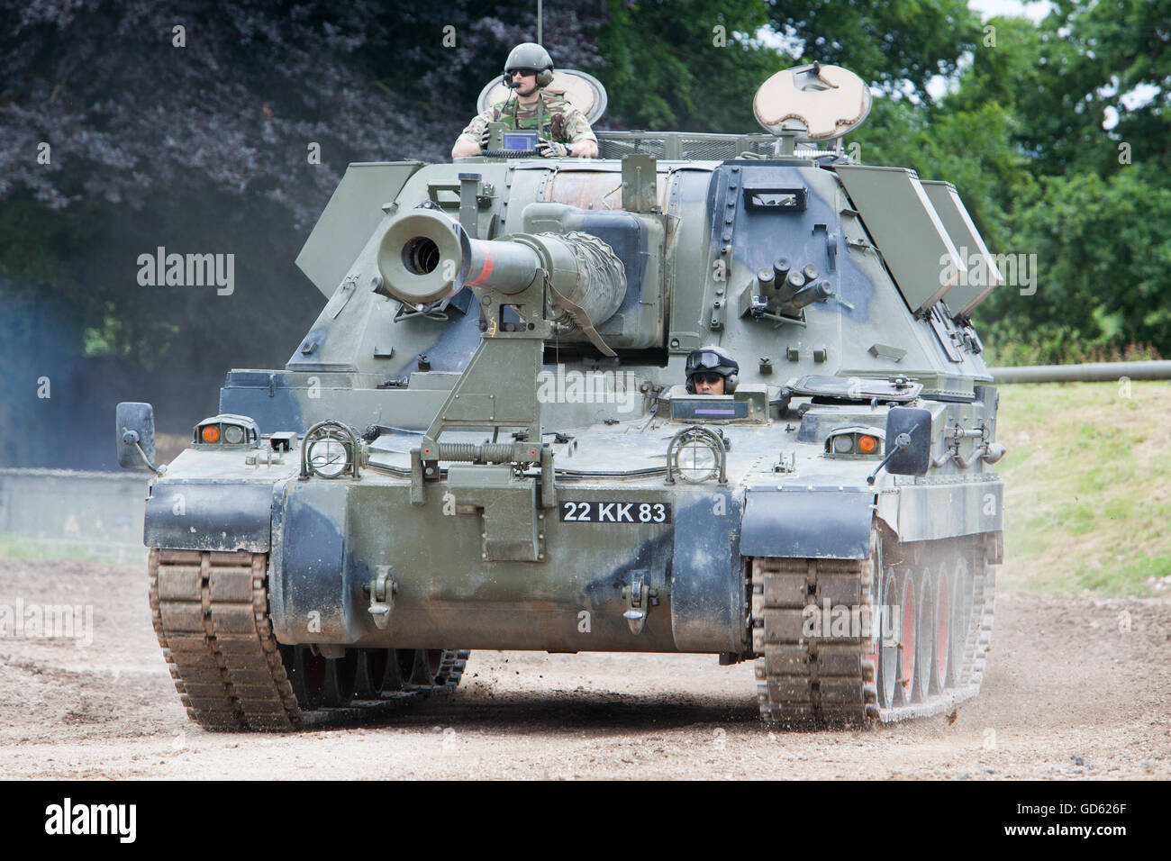 AS90 Self Propelled Gun at Tankfest 2016, with 155mm gun Stock Photo