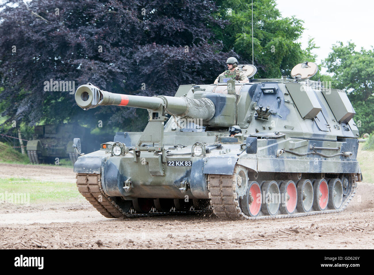 AS90 Self Propelled Gun at Tankfest 2016, with 155mm gun Stock Photo
