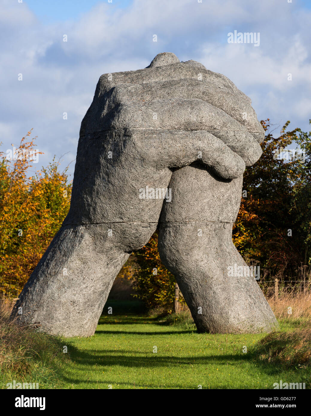 Large pair of hands sculpted by Sophie Ryder Stock Photo