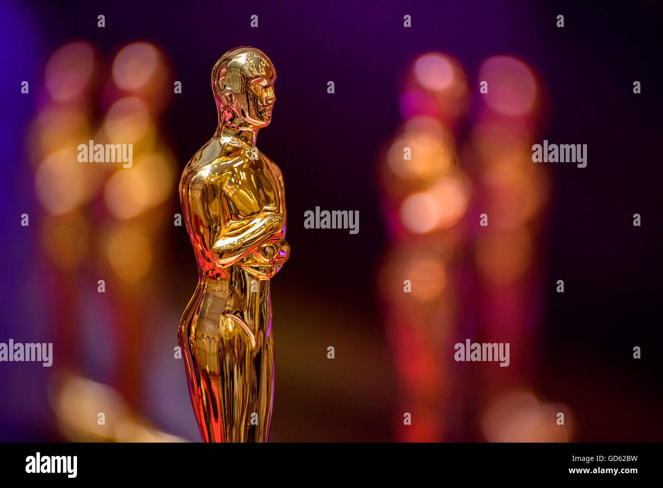 A Group of Shiny Elegant Golden Award Stock Photo