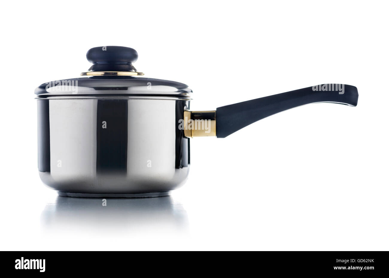 Shiny Stainless Steel Pot Isolated on White Background Stock Photo Alamy