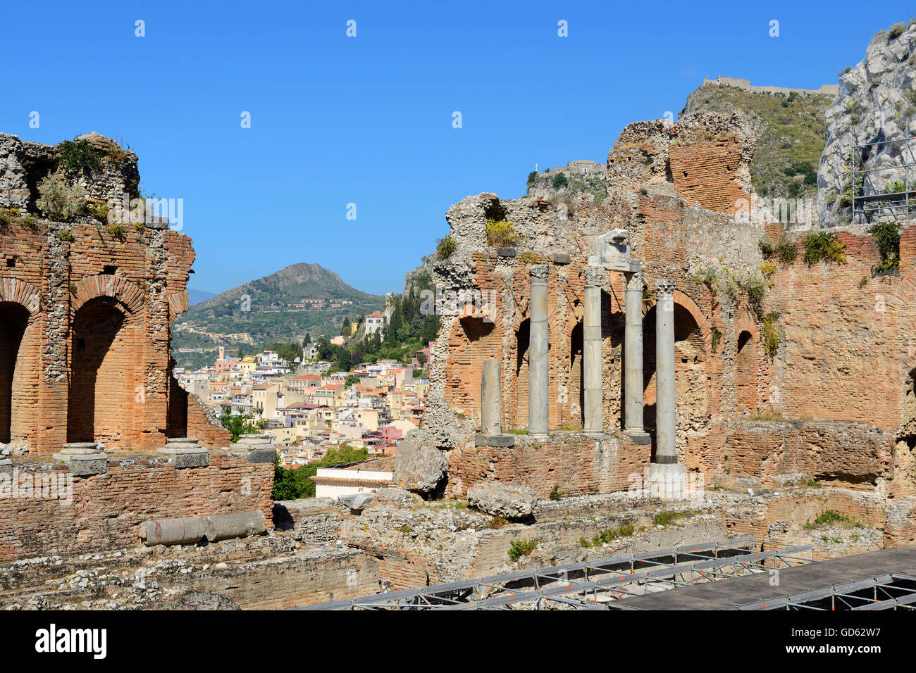 Greek Theatre - Taormina, Sicily, Italy Stock Photo