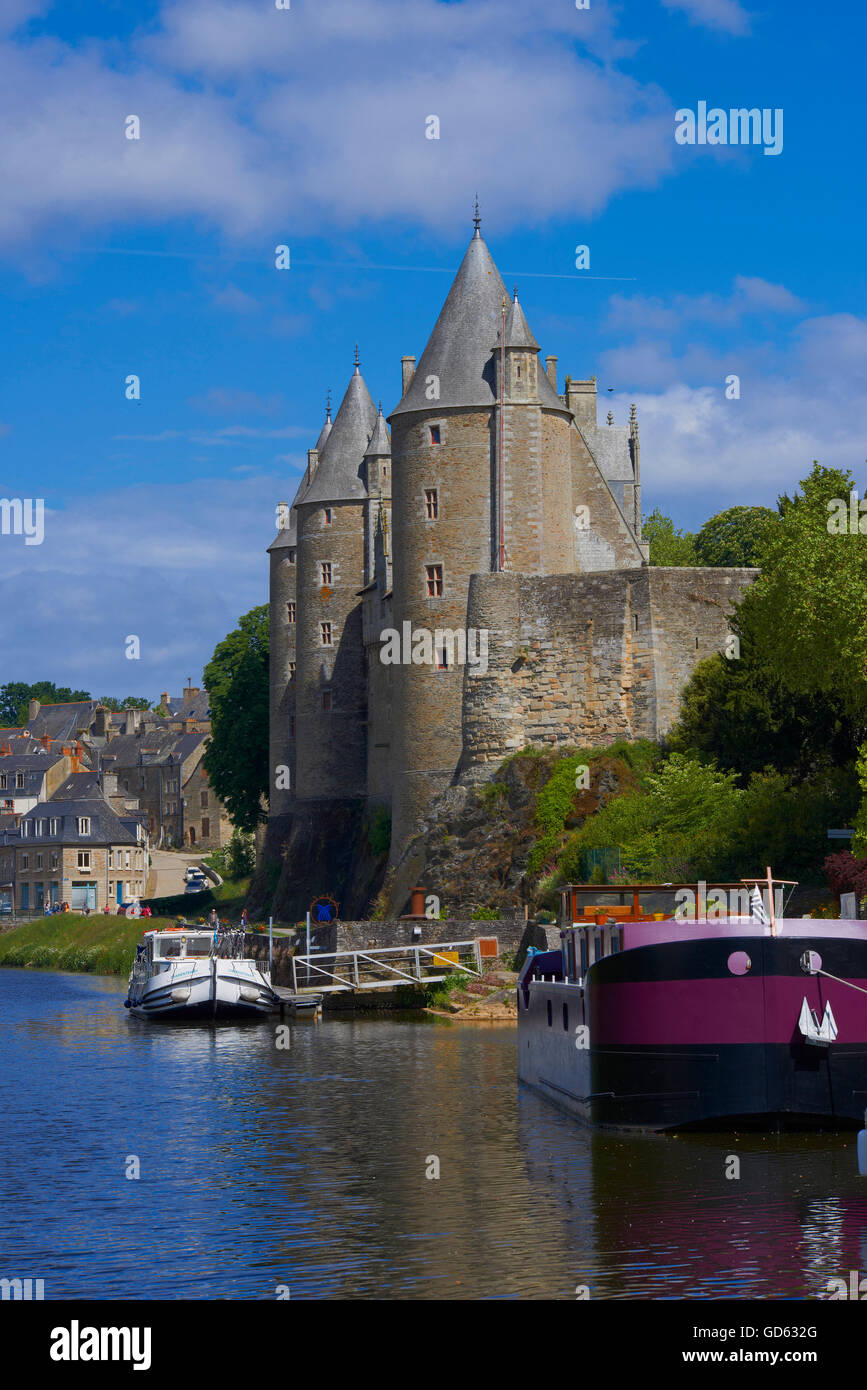 Josselin, Brittany, Josselin Castle, Morbihan, Canal between Nantes and Brest, Pontivy district, France Stock Photo